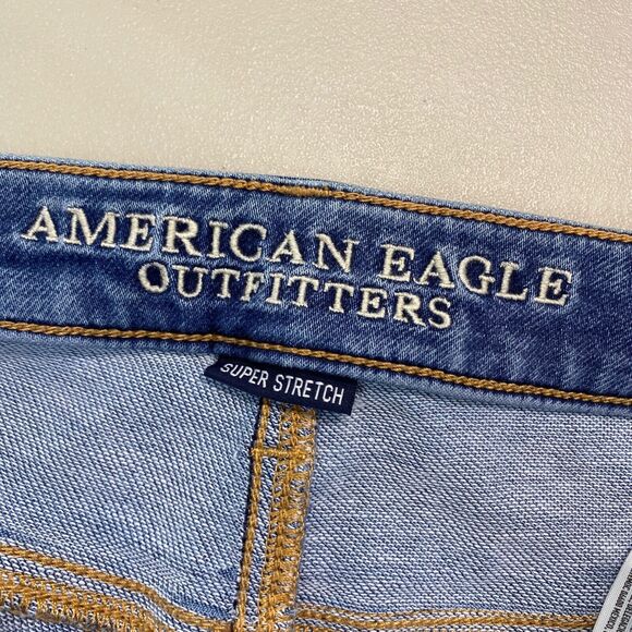 American Eagle Super Stretch Jegging Jeans 2 Regular 28x28 Dark Distressed AEO - Picture 9 of 12